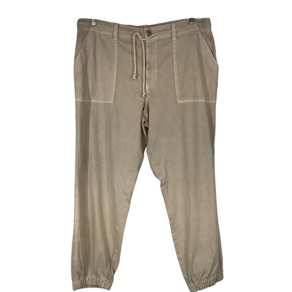 AMERICAN EAGLE - WOMEN'S 18 - BEIGE DRAWSTRING BUTTON WAIST  JOGGER PANTS - Picture 1 of 4